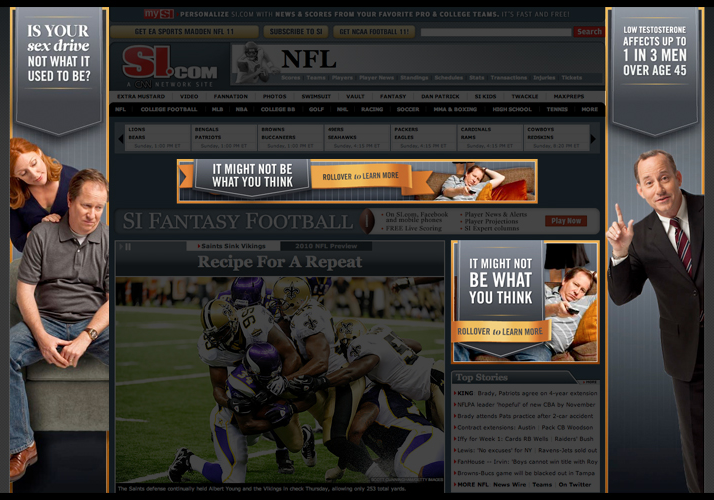 Banner ads on SportsIllustrated.com