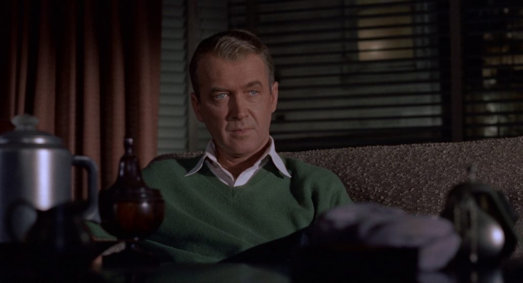 Jimmy Stewart wearing a green sweater. Color palettes